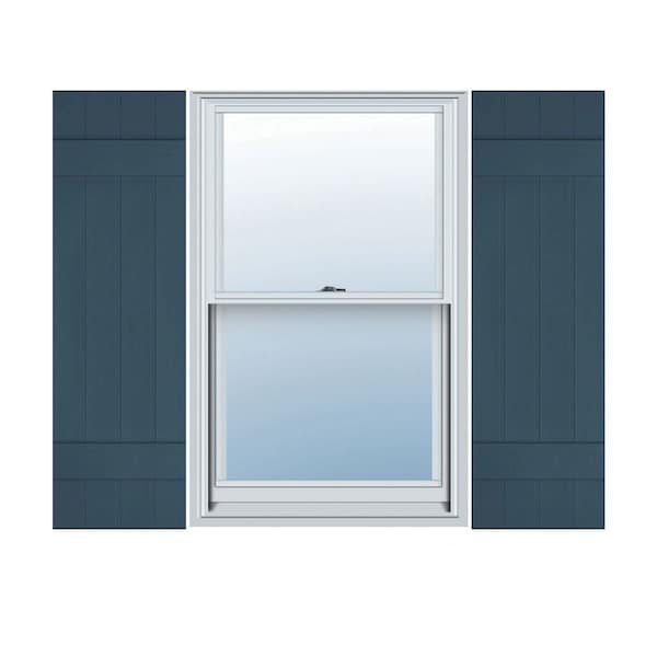Ekena Millwork Lifetime Vinyl, 4 Board Joined (2 Batten), Board-n-Batten Shutters, w/Shutter Loks, LJ4C14X02900CB, PR LJ4C14X02900CB - main